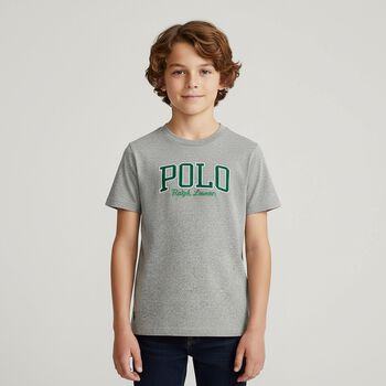 Boys Grey Logo T-Shirt