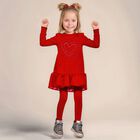 Girls Red Heart Dress Set, 1, hi-res