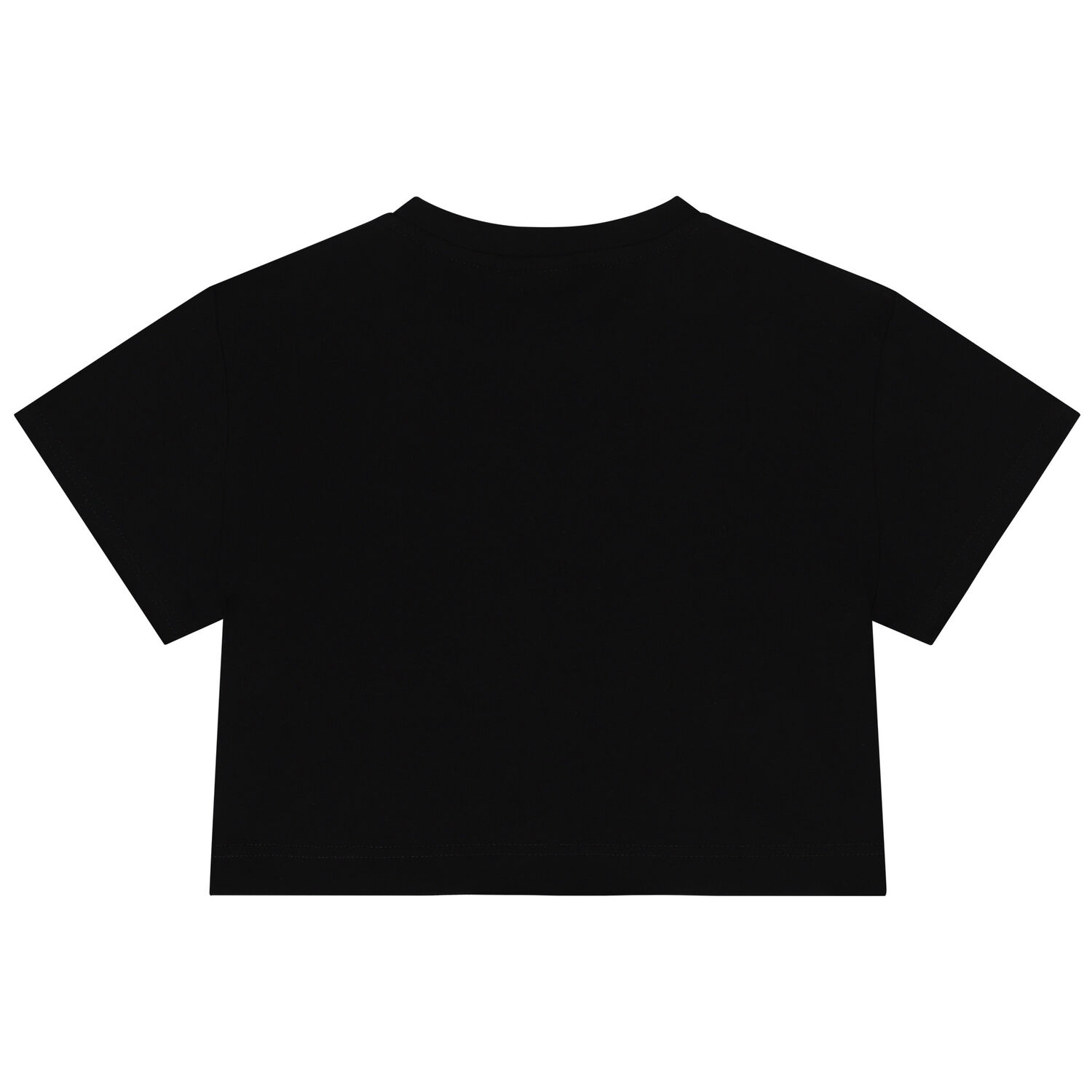 Girls Black Logo Crop Top, 2, hi-res