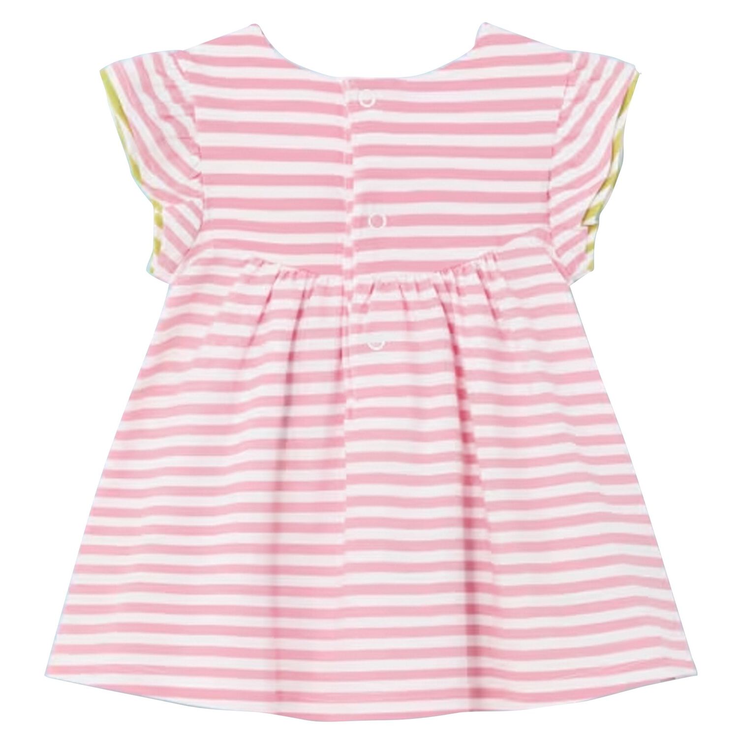 Baby Girls White & Pink Floral Dress, 1, hi-res