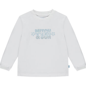 Boys White Logo Long Sleeve Top