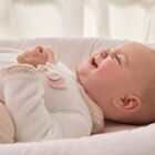 Baby Girls White & Pink Bow Babygrow, 1, hi-res