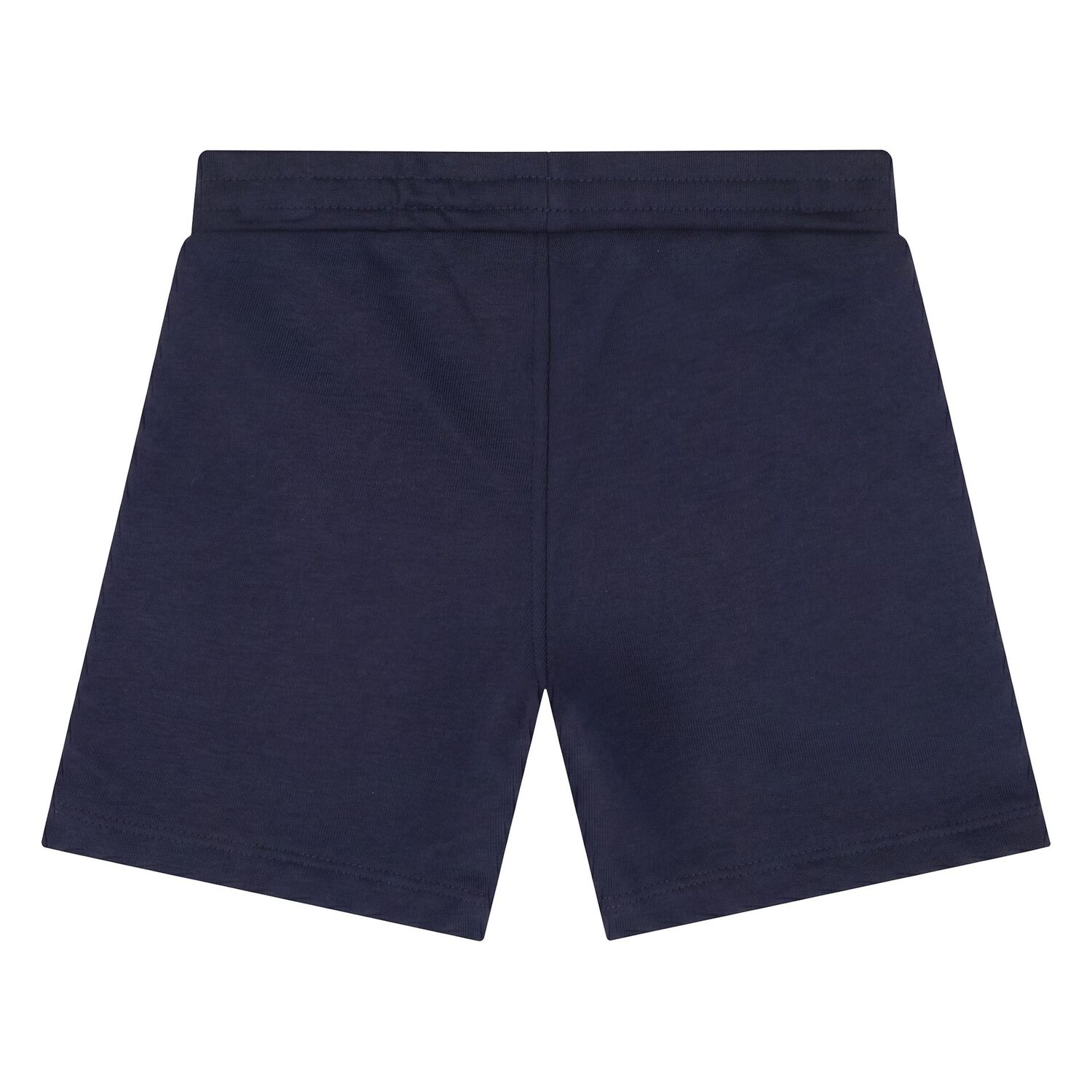 Younger Boys Mini Me Navy Blue & White Logo Shorts Set, 1, hi-res