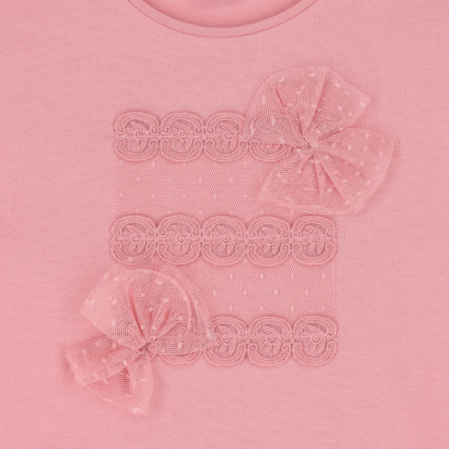 Girls Pink Bow T-Shirt, 2, hi-res