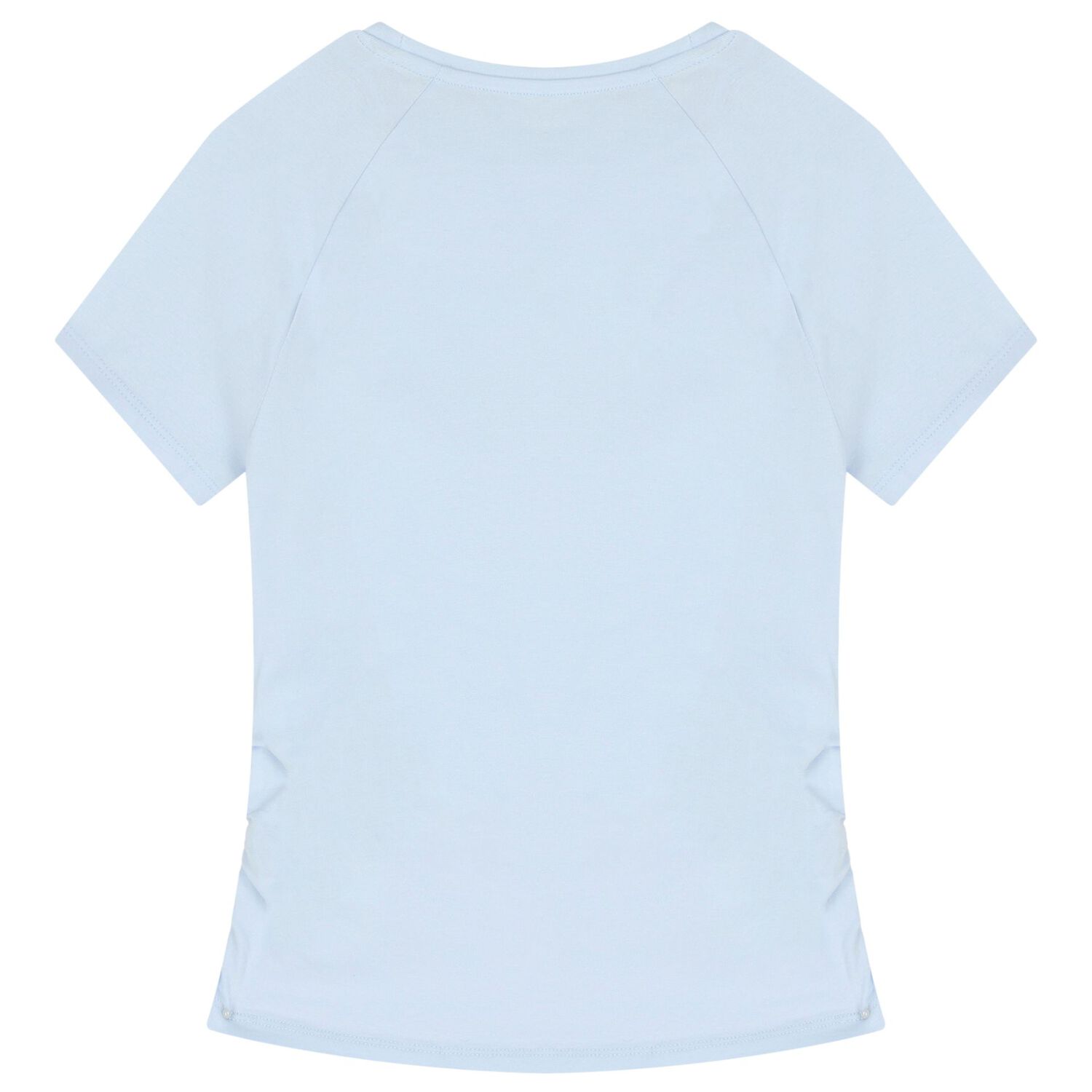 Girls Blue Embellished Logo T-Shirt, 3, hi-res