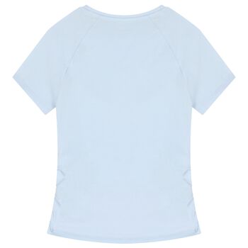 Girls Blue Embellished Logo T-Shirt