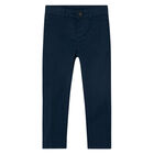 Boys Navy Chino Trousers, 1, hi-res