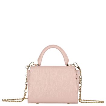 Girls Metallic Pink Textured Faux Leather Handbag