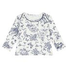 Navy Blue & White Toile De Jouy Cotton Baby Pyjamas, 1, hi-res