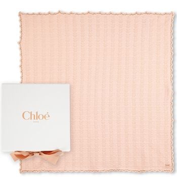 Baby Girls Pink Pointelle Knit Blanket