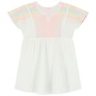 Girls White Embroidered Beach Dress, 1, hi-res