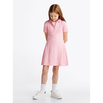 Girls Pink Logo Polo Dress