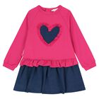 Girls Pink & Blue Heart Dress Set, 1, hi-res