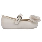 Girls Beige Flower Ballerina Shoes, 1, hi-res