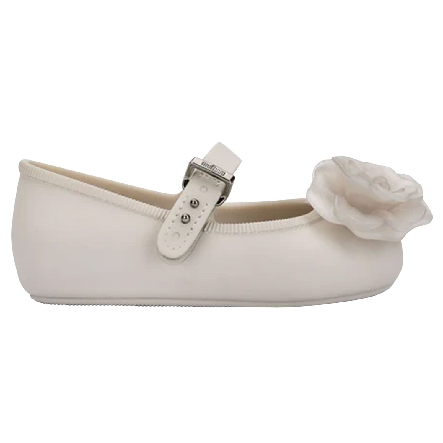 Girls Beige Flower Ballerina Shoes, 1, hi-res