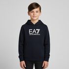Boys Navy Blue Logo Hooded Top, 2, hi-res