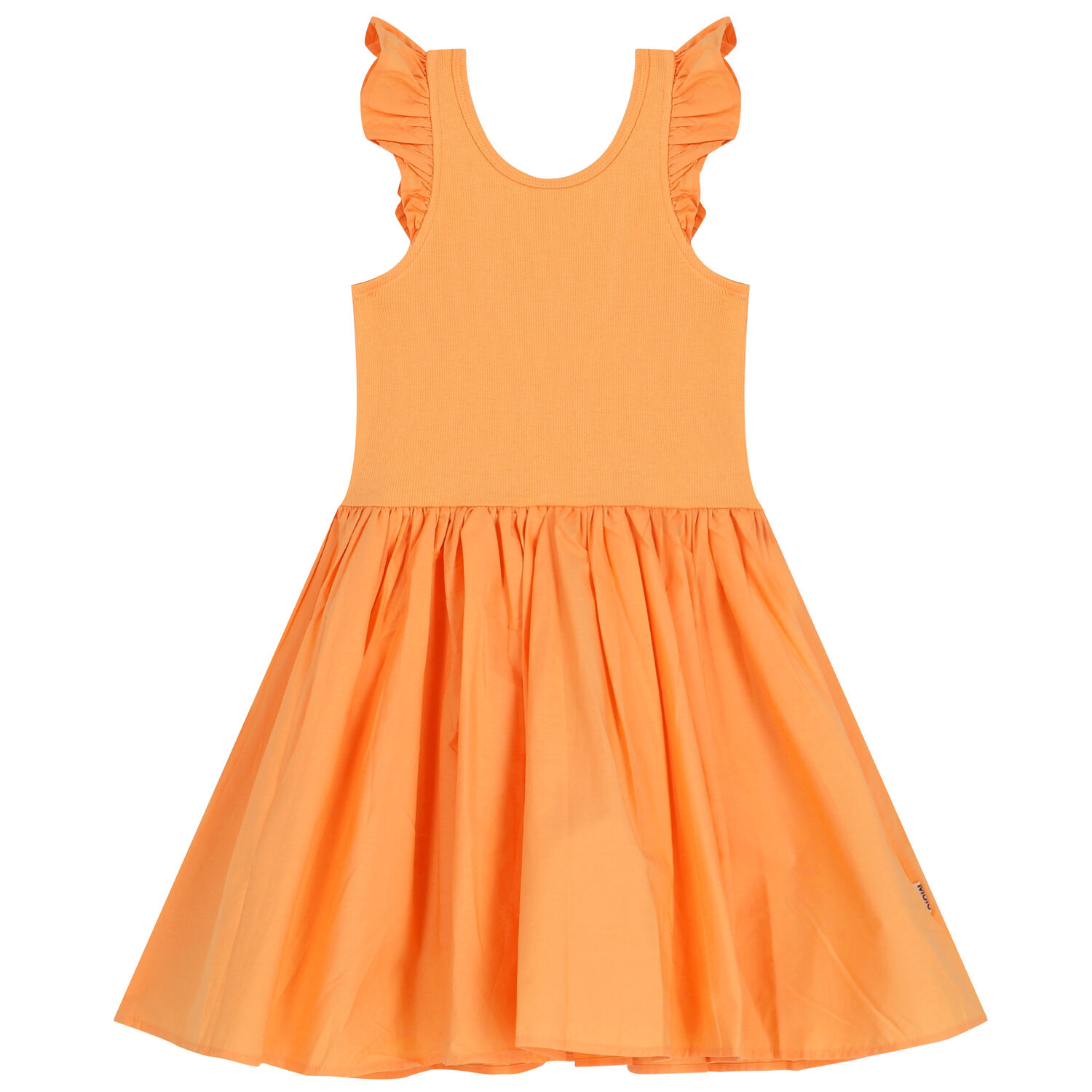 Girls Orange Ruffle Dress, 5, hi-res