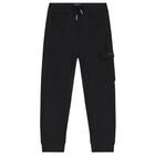 Boys Black Logo Joggers, 1, hi-res