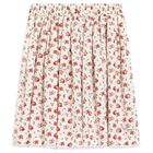 Girls Ivory & Red Roses Skirt, 1, hi-res