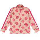 Girls Beige Logo Zip Up Top, 1, hi-res