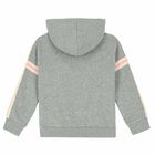 Girls Grey Zip Up Logo Top, 1, hi-res