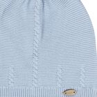 Baby Boys Blue Logo Knitted Hat, 2, hi-res