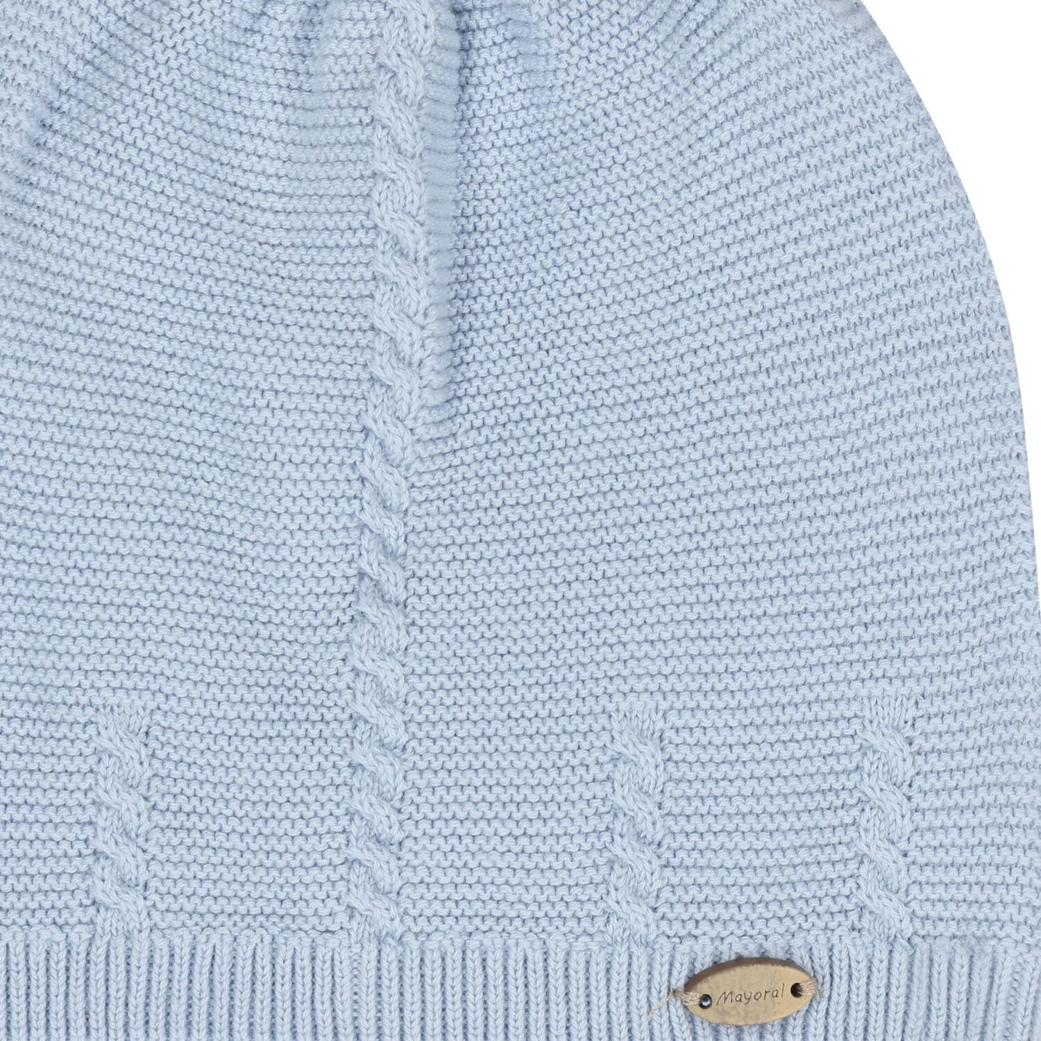 Baby Boys Blue Logo Knitted Hat, 2, hi-res