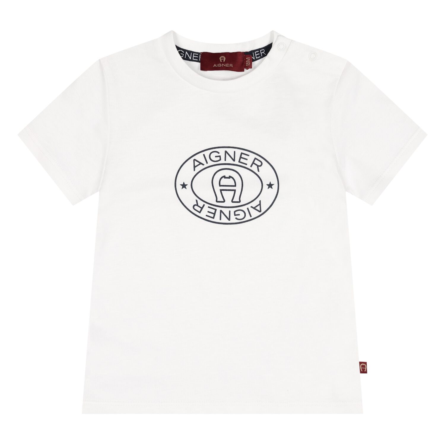 Younger Boys White Logo T-Shirt, 1, hi-res
