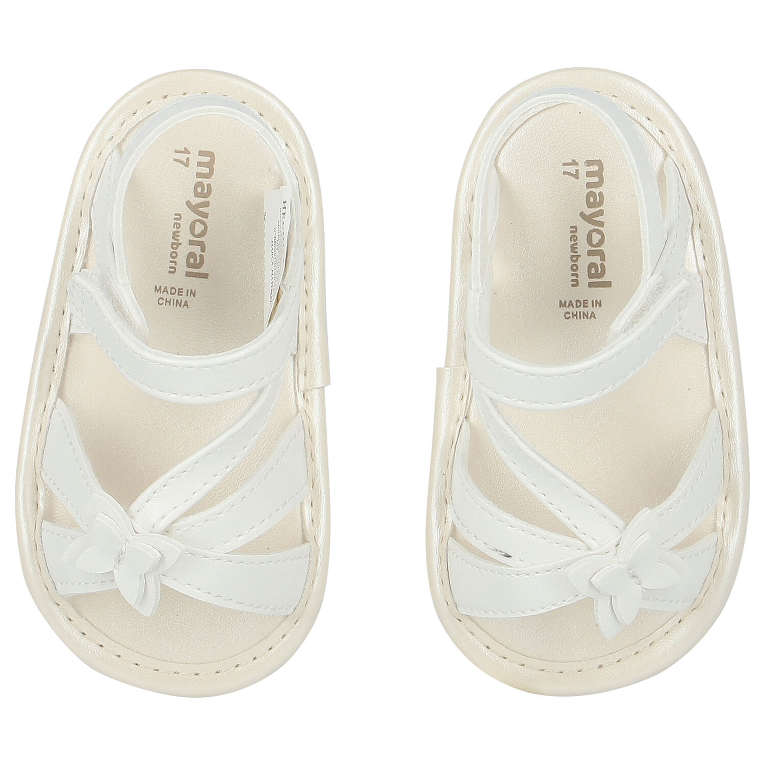 Baby Girls White Pre-Walker Sandals, 1, hi-res image number null