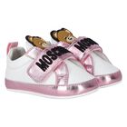 Baby Girls Pink & White Teddy Bear Pre Walker Shoes, 1, hi-res