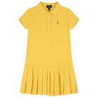 Girls Yellow Logo Polo Dress, 1, hi-res