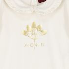 Baby Girls Ivory Logo Ruffled Babygrow, 1, hi-res