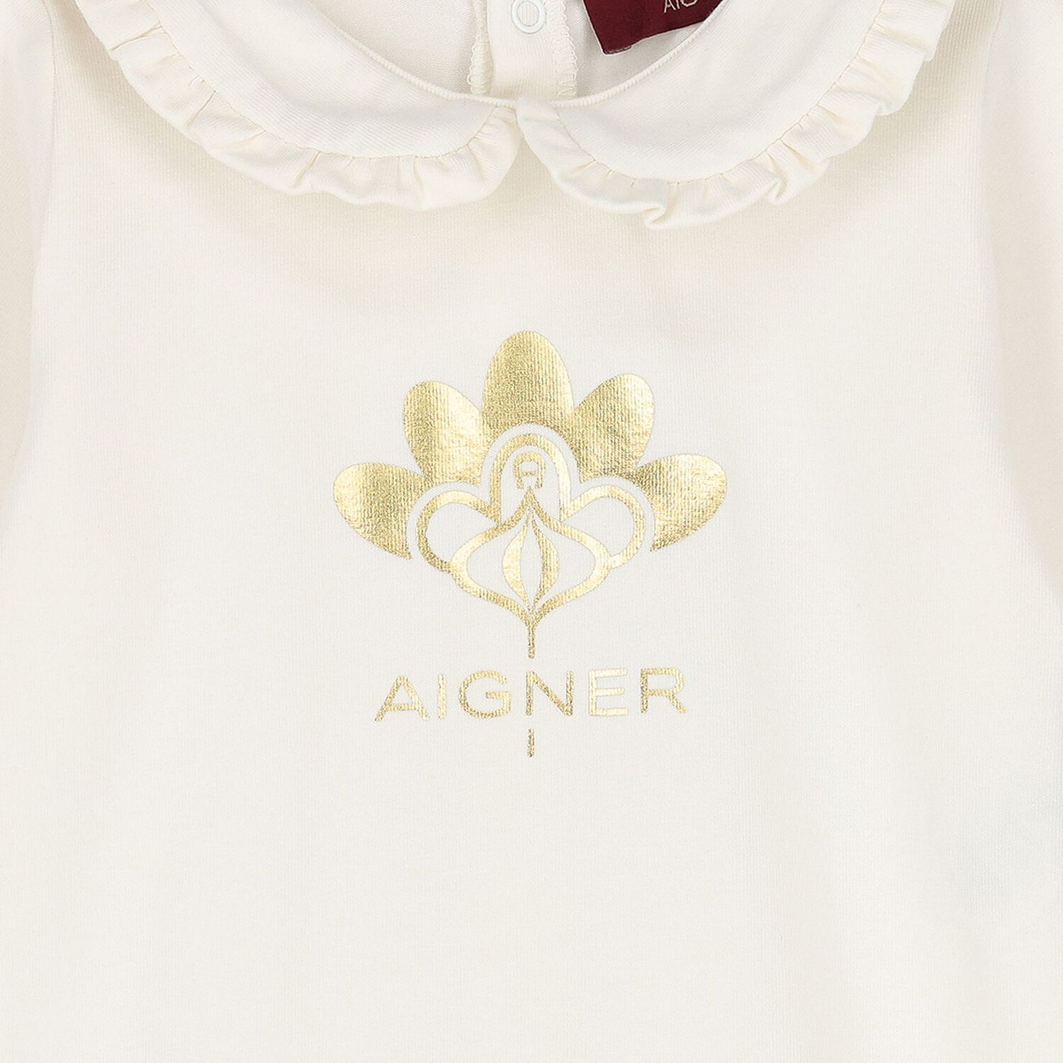 Baby Girls Ivory Logo Ruffled Babygrow, 1, hi-res