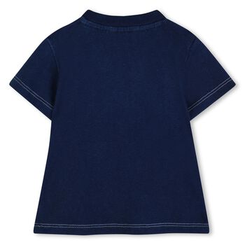 Younger Boys Navy Blue Logo T-Shirt