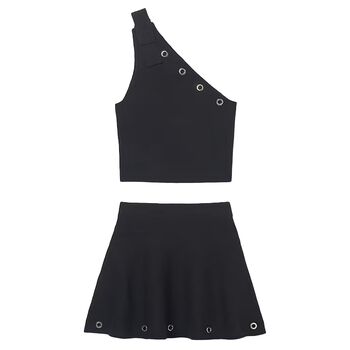 Girls Black Skirt Set