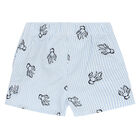 Younger Boys Blue & White Octopus Swim Shorts, 1, hi-res