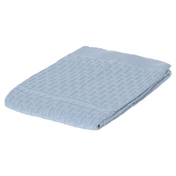 Baby Boys Blue Cable Knit Blanket