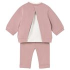 Baby Girls Pink & White Tracksuit, 1, hi-res