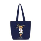 Girls Navy Blue Teddy Bear Logo Tote Bag, 2, hi-res