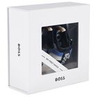 Baby Boys Navy Blue Logo Sandals, 1, hi-res