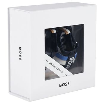 Baby Boys Navy Blue Logo Sandals