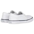Boys White Logo Trainers, 1, hi-res