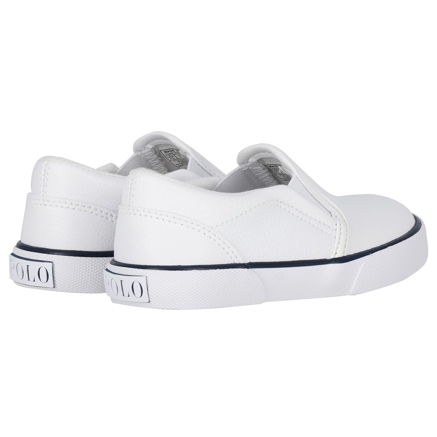 Boys White Logo Trainers, 1, hi-res