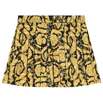 Girls Black & Gold Barocco Skirt