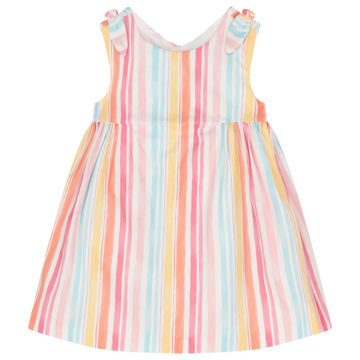 Baby Girls Multi-Coloured Striped Dress, 1, hi-res
