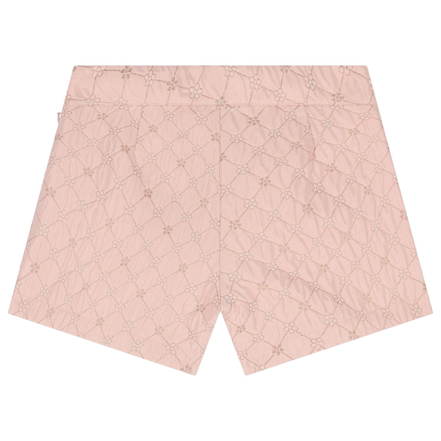 Girls Pink Jacquard Flower Shorts, 1, hi-res