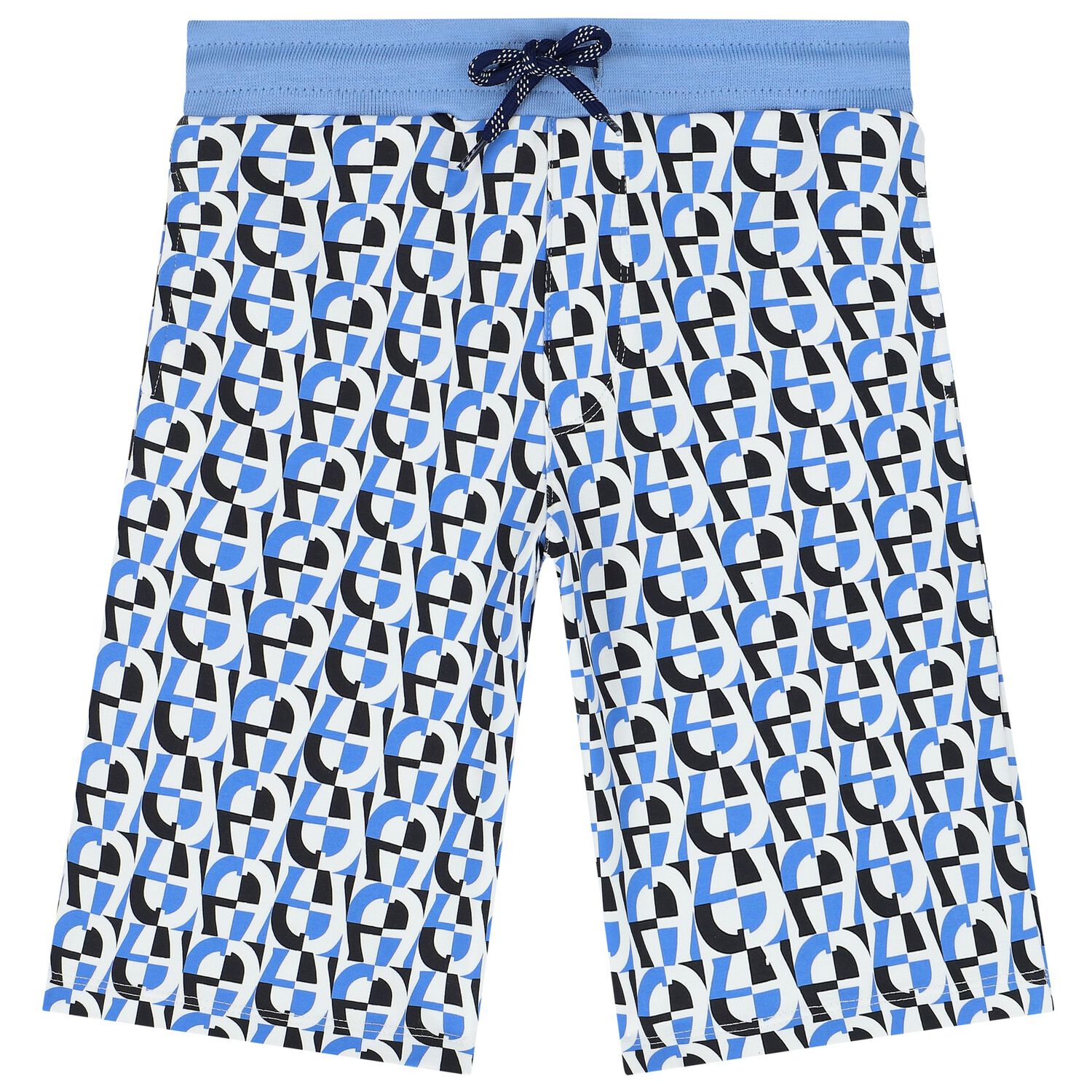Boys White & Blue Logo Shorts, 2, hi-res image number null