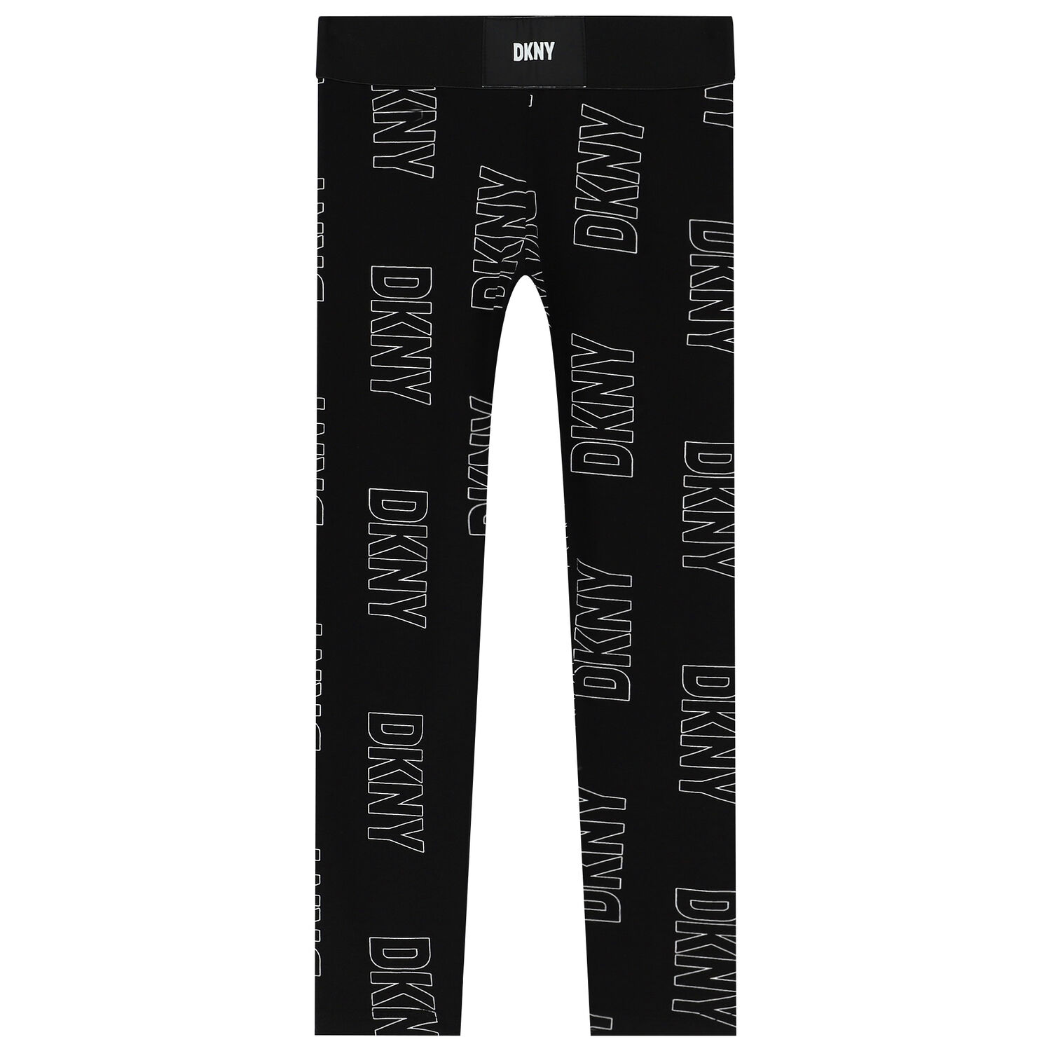 Girls Black Logo Leggings, 1, hi-res