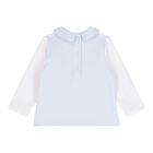 Baby Boys White & Blue Quilted Tracksuit, 1, hi-res