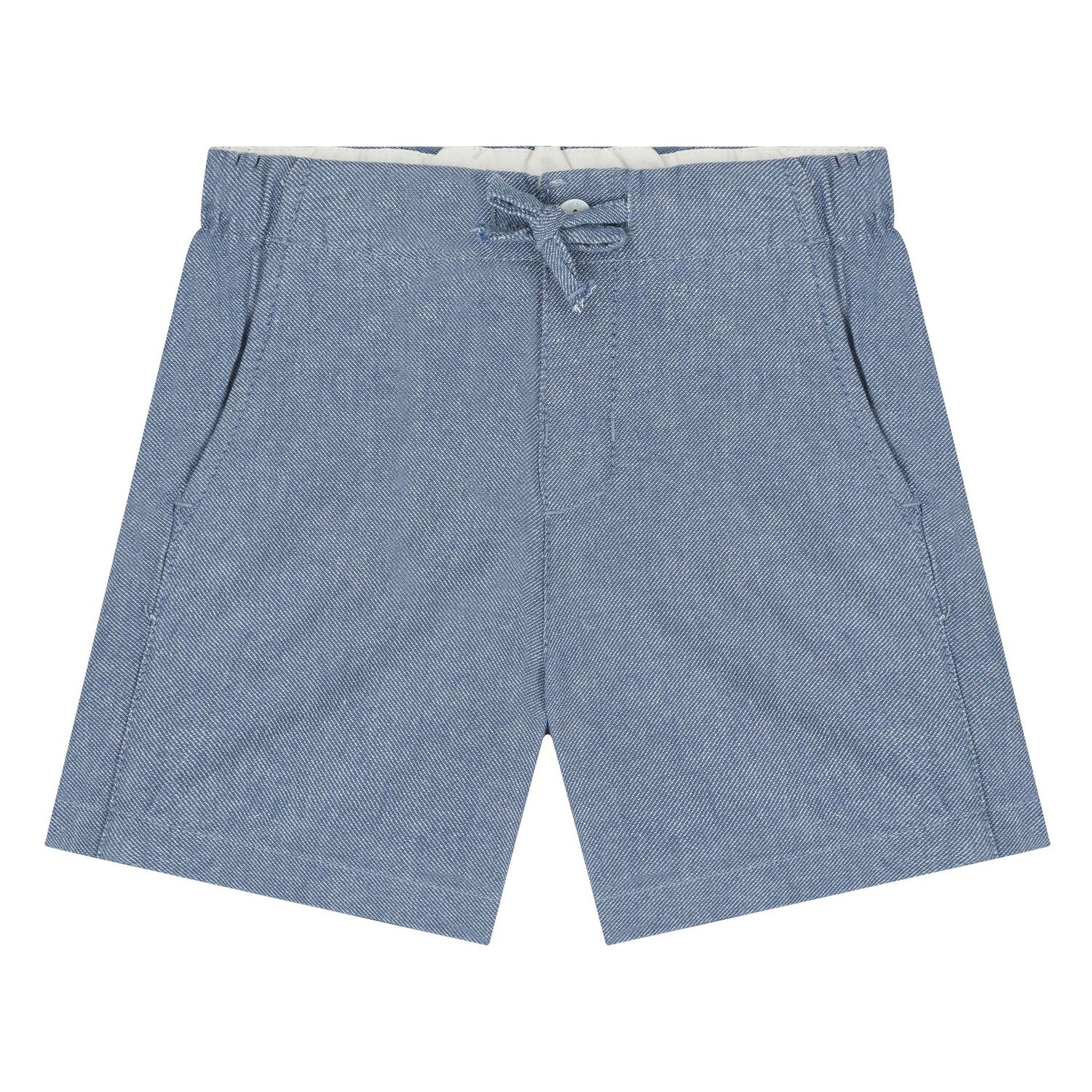 Younger Boys White & Blue Puppy Shorts Set, 1, hi-res